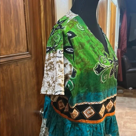 Only Necessities Green and Brown Floral Dress - Picture 4 of 5